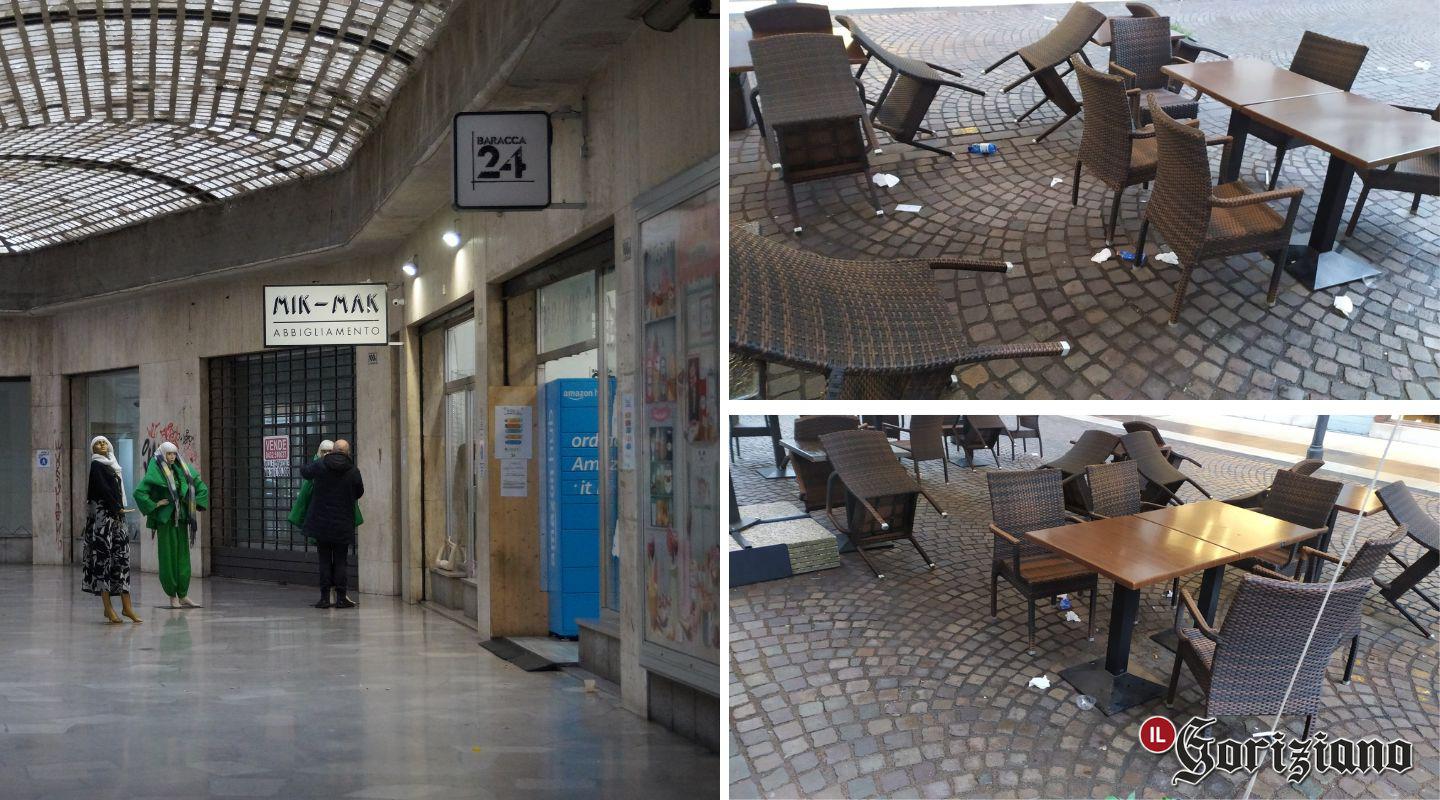 Danni e sporcizia in corso Verdi e galleria, ira dei locali a Gorizia